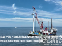 山東首個海上風電與海洋牧場融合試驗項目全部風機吊裝完成 即將并網!